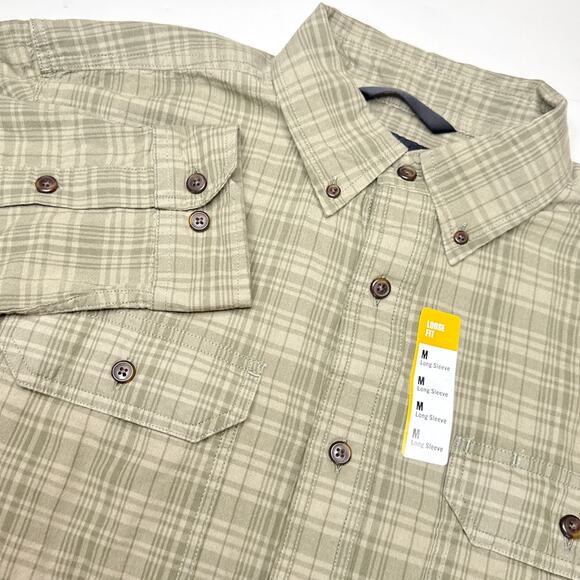 NEW NWT Carhartt Loose Fit Midweight Chambray Long Sleeve Plaid Shirt Medium‎ - Picture 1 of 10